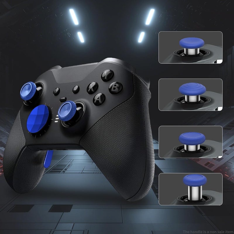 CHARM FOCUS 16-in-1 Metal Thumbsticks Replacement Kits for Xbox Elite Series 2, Xbox Elite 2 Controller Accessories, Includes Magnetic Joysticks, Paddles, Silicone Caps, D-Pads, 1 Tool (Blue) - Image 5